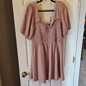 Nine West Mauve Smocked Dress